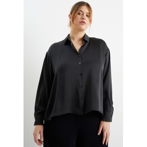 C&A CLOCKHOUSE-Satin-Bluse, Schwarz, Größe: 50 Weiblich