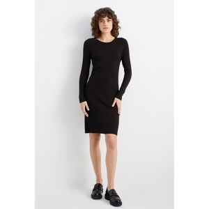 C&A Figurbetontes Basic-Strickkleid, Schwarz, Größe: M Weiblich