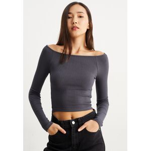 C&A CLOCKHOUSE-Crop Langarmshirt, Grau, Größe: M Female