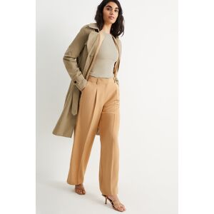 C&A Stoffhose-High Waist-Wide Leg, Beige, Größe: 44 Weiblich