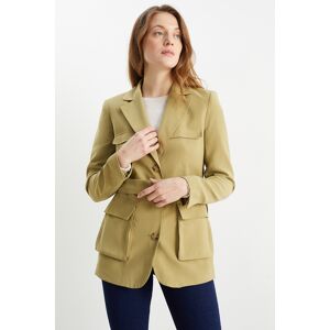 C&A Longblazer mit Gürtel-Regular Fit, Gelb, Größe: 36 Weiblich