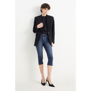 C&A Capri Jeans mit Gürtel-Mid Waist-LYCRA®, Blau, Größe: 44 Weiblich