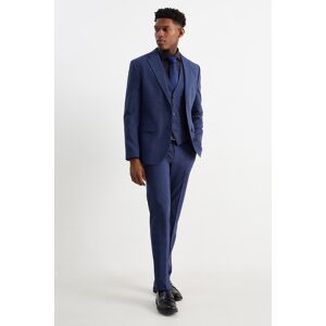 C&A Anzug mit Krawatte-Regular Fit-4 teilig-kariert, Blau, Größe: 54 Männlich