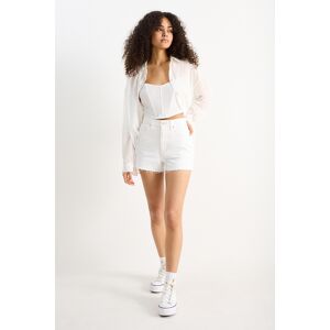 C&A CLOCKHOUSE-Jeans-Shorts-High Waist, Weiss, Größe: 38 Weiblich