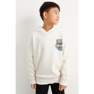 C&A Graffiti-Hoodie, Weiss, Größe: 176 Männlich