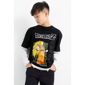 C&A Dragon Ball Z-Langarmshirt-2-in-1-Look, Schwarz, Größe: 146 Männlich