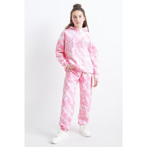 C&A Barbie-Set-Hoodie und Jogginghose-2 teilig-gemustert, Rosa, Größe: 152 Weiblich