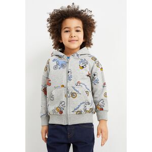 C&A Dino-Sweatjacke mit Kapuze, Grau, Größe: 128 Male