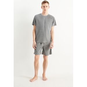 C&A Frottee-Shorty-Pyjama, Grau, Größe: XL Männlich