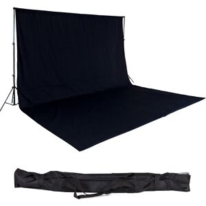 tectake Fotohintergrund Komplettset 3x6m mit Tasche - schwarz