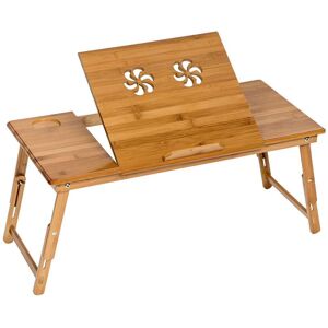 tectake Laptoptisch aus Holz, höhenverstellbar, 72x35x26cm - braun