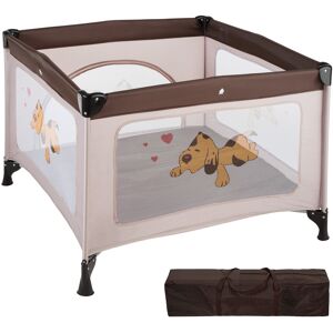 tectake Baby Laufstall Tommy Junior 105x105x78cm - braun