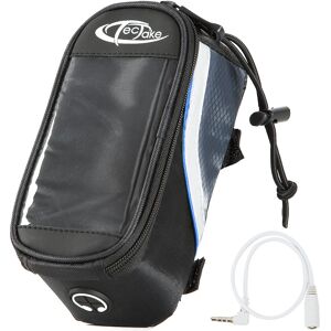 tectake Fahrradtasche mit Rahmen-Befestigung für Smartphones - 18 x 8,5 x 8,5 cm, schwarz/grau/blau