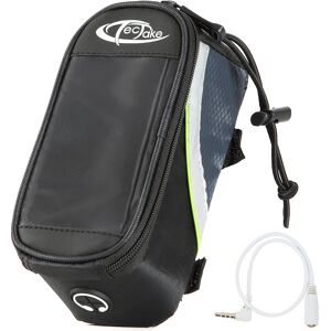 tectake Fahrradtasche mit Rahmen-Befestigung für Smartphones - 18 x 8,5 x 8,5 cm, schwarz/grau/grün