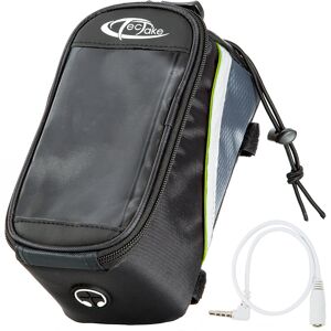 tectake Fahrradtasche mit Rahmen-Befestigung für Smartphones - 20,5 x 10 x 10,5 cm, schwarz/grau/grün