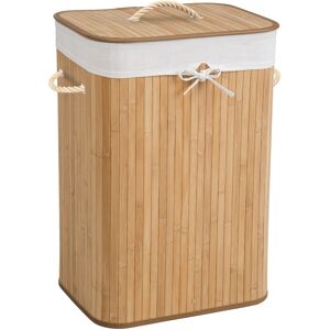 tectake Wäschekorb mit Wäschesack eckig - 72 L, beige