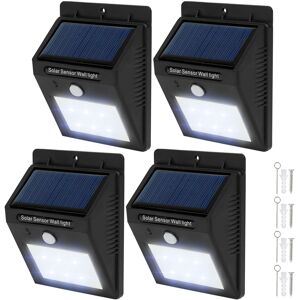 tectake 4 LED Solar Leuchten mit Bewegungsmelder - schwarz