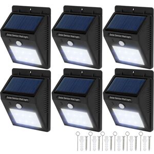 tectake 6 LED Solar Leuchten mit Bewegungsmelder - schwarz