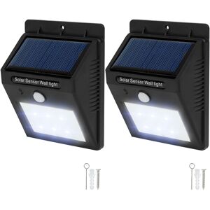 tectake 2 LED Solar Leuchten mit Bewegungsmelder - schwarz