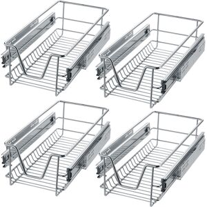 tectake 4 Teleskopschubladen für Küchen- und Schlafzimmerschränke - 30 cm