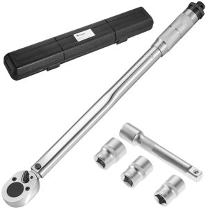 tectake Drehmomentschlüssel Set 5-tlg. - silber