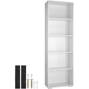 tectake Bücherregal Lexi 5 Fächer 60x30x190cm - weiss