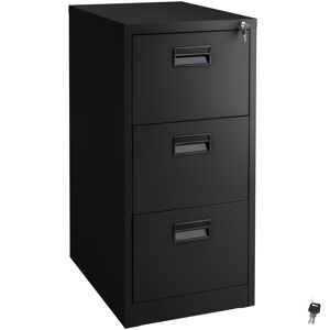 tectake Aktenschrank mit 3 Schubladen 62,4x46x102,8cm - schwarz