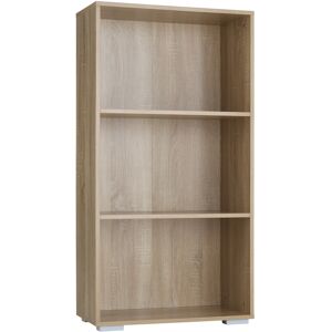 tectake Bücherregal Lexi 3 Fächer 60x30x115cm - Holz hell, Eiche Sonoma