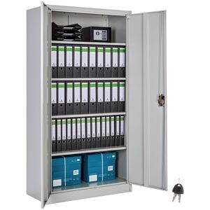 tectake Aktenschrank mit 5 Böden - grau, 90 cm