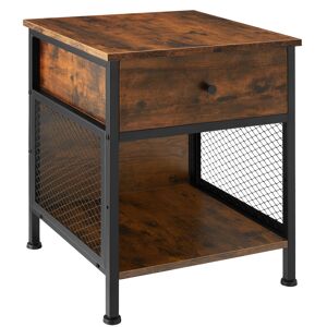 tectake Nachttisch Killarney 45x46x55,5cm - Industrial Holz dunkel, rustikal