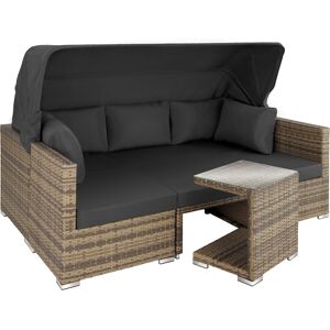 tectake Rattan Lounge mit Aluminiumgestell San Marino - natur