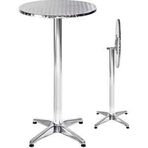 tectake Aluminium Bistrotisch Ø60cm klappbar höhenverstellbar - 6,5 cm