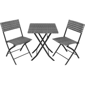 tectake Rattan Balkonset Trevi - grau