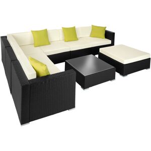 tectake Rattan Loungeset Marbella - schwarz