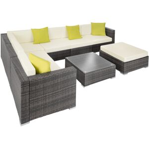 tectake Rattan Loungeset Marbella - grau