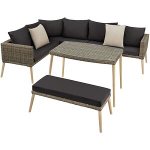 tectake Rattan Lounge mit Aluminiumgestell Pula - natur