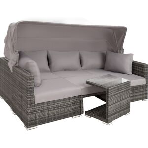 tectake Rattan Lounge mit Aluminiumgestell San Marino - grau