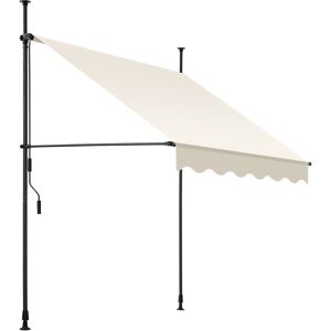 tectake Klemmmarkise mit Handkurbel, höhenverstellbar - 150 x 180 cm, beige