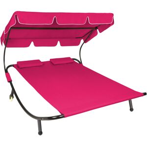 tectake Gartenliege für 2 Personen - pink