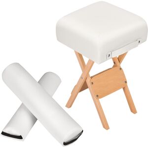 tectake Hocker + 2 Lagerungsrollen - weiss