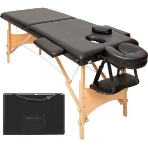 tectake 2 Zonen Massageliege mit 5cm Polsterung und Holzgestell - schwarz