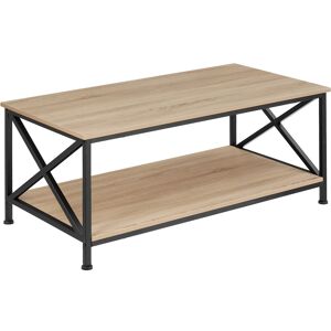 tectake Couchtisch Pittsburgh 100x55x45,5cm - Industrial Holz hell, Eiche Sonoma