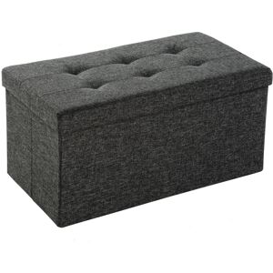 tectake Faltbarer Sitzhocker aus Polyester mit Stauraum 76x38x38cm - dunkelgrau