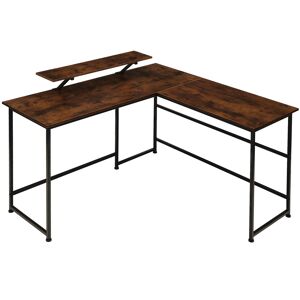 tectake Schreibtisch Melrose 140x130x76,5cm - Industrial Holz dunkel, rustikal