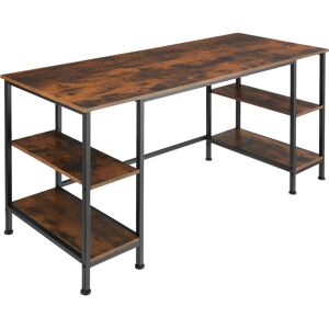 tectake Computer-Schreibtisch Stoke 137x55x75cm - Industrial Holz dunkel, rustikal