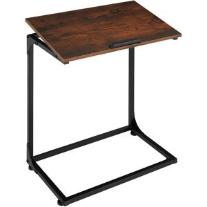 tectake Beistelltisch mit neigbarer Platte Ruston 55x35x66,5cm - Industrial Holz dunkel, rustikal