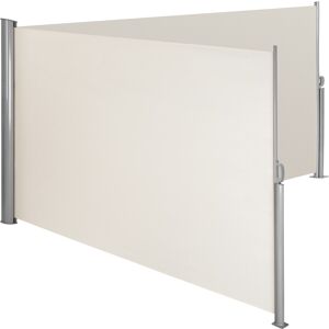 tectake Aluminium Doppel Seitenmarkise ausziehbar mit Aufrollmechanismus - 180 x 600 cm, beige