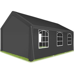 tectake Garten Pavillon 6x4m mit 4 Seitenteilen - grau