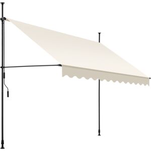 tectake Klemmmarkise mit Handkurbel, höhenverstellbar - 300 x 180 cm, beige