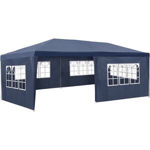 tectake Pavillon Vivara 6x3m mit 5 Seitenteilen - blau